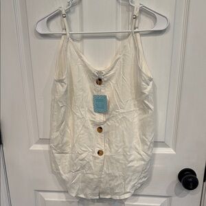 Hayden Cream Buttoned Sleeveless Camisole